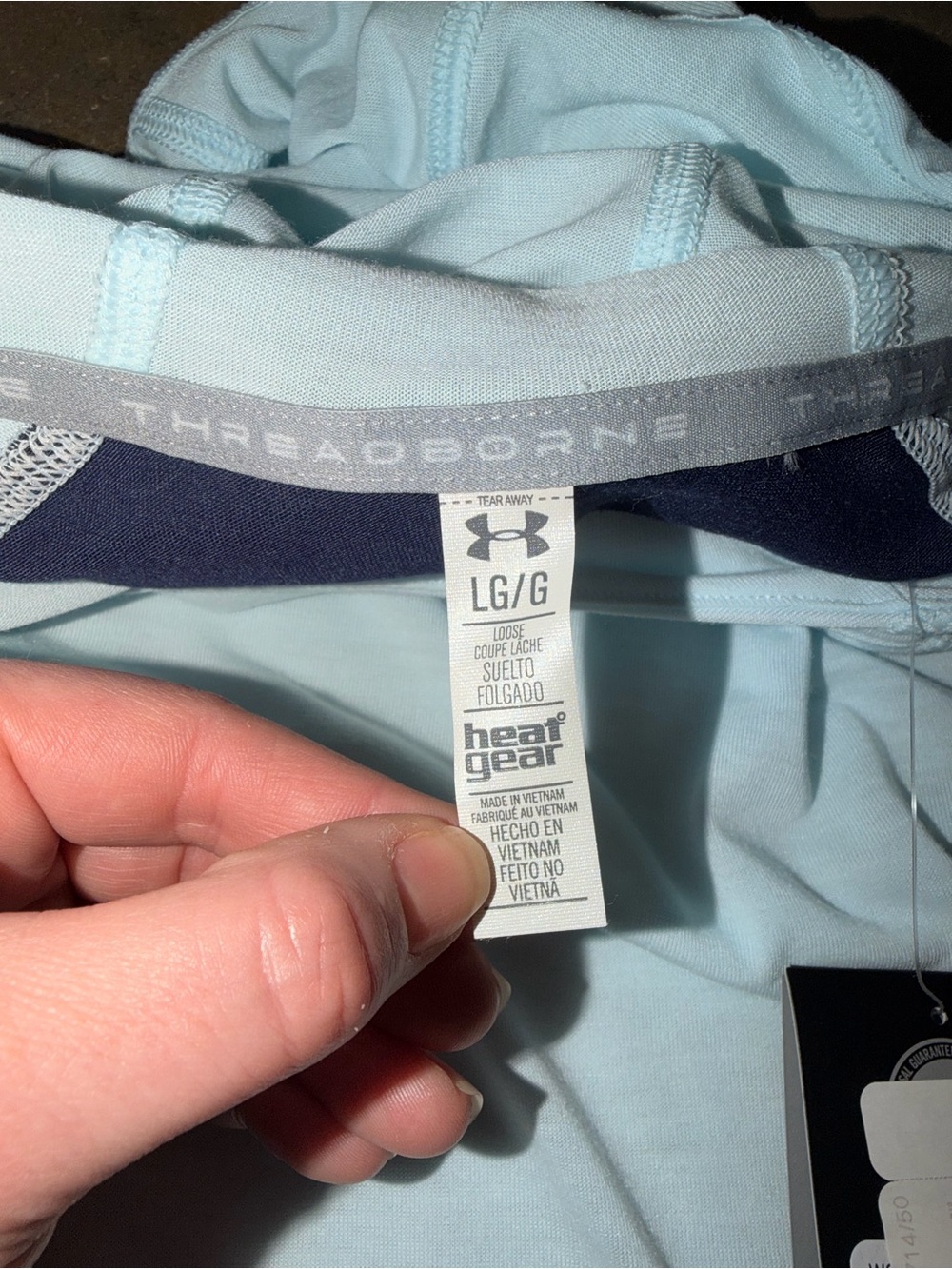 NWT Under Armour Threadborne HeatGear Hoodie Aqua Navy Women’s Large - Picture 4 of 11
